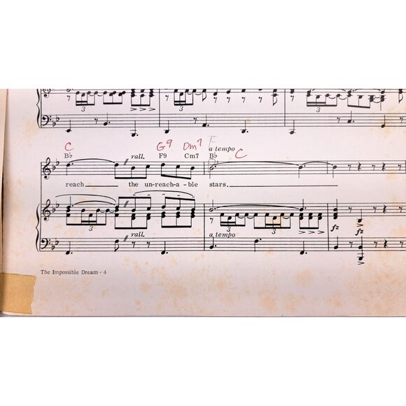 Vintage Man Of La Mancha Sheet Music & Music Book Set Dulcinea Impossible Dream - Picture 12 of 13